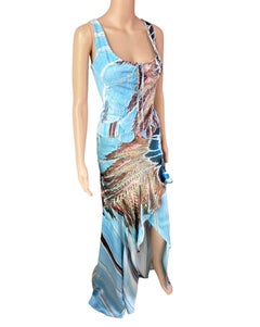 Roberto Cavalli S/S 2004 Corset Bustier Top & Silk Skirt 2 Piece Set Ensemble