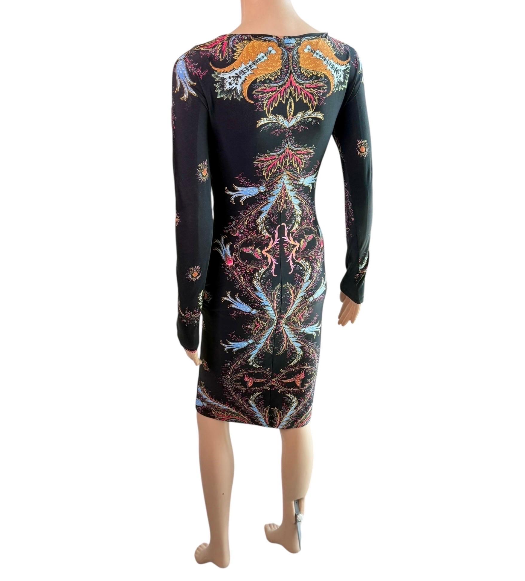 Roberto Cavalli F/W 2004 Leather Lace Up Plunging Ruched Dress For Sale 9