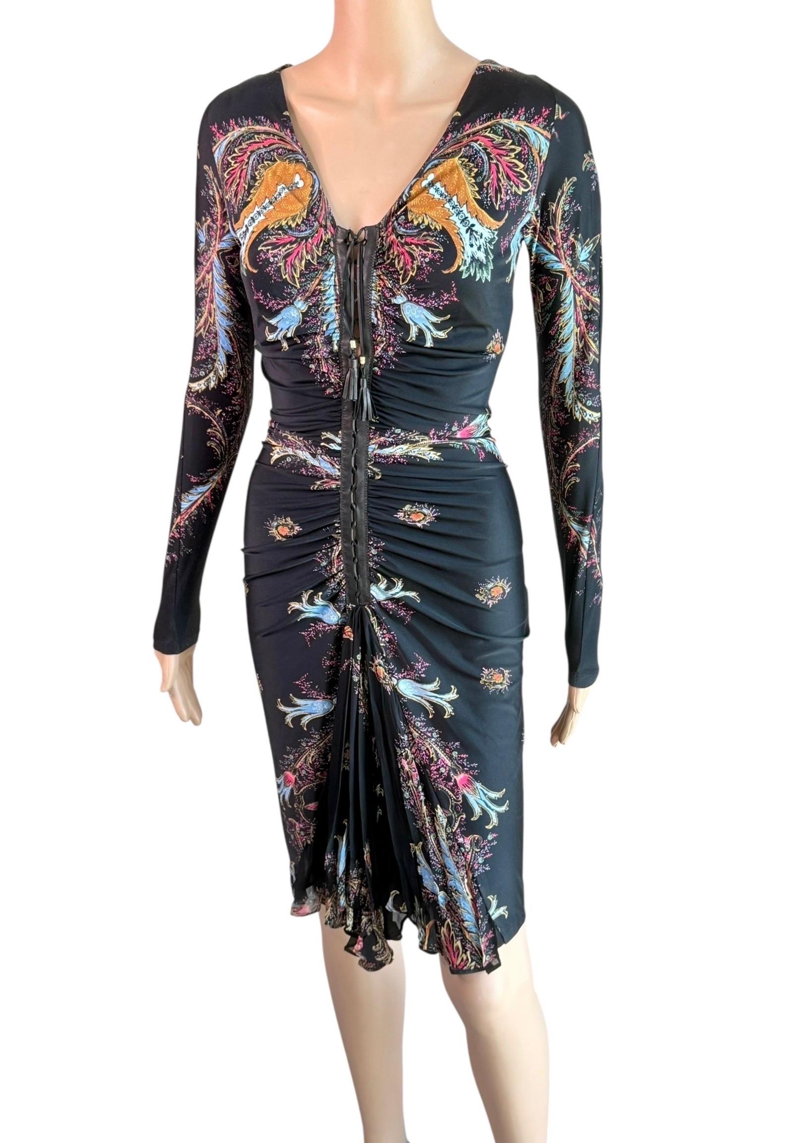 Roberto Cavalli F/W 2004 Leather Lace Up Plunging Ruched Dress

Size: S

Condition: Excellent