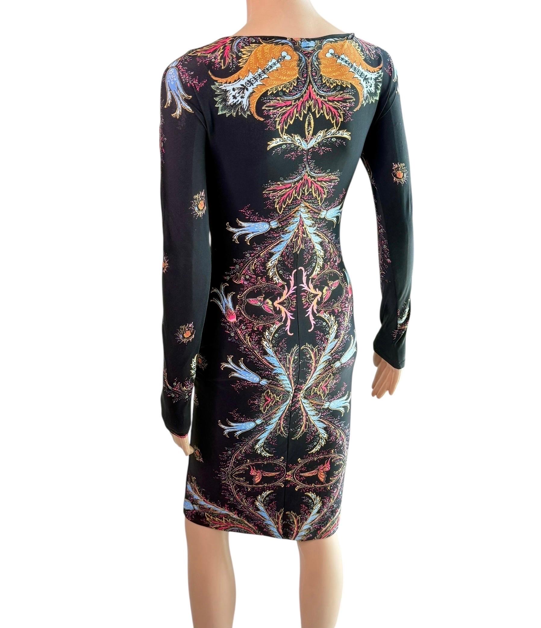 Roberto Cavalli F/W 2004 Leather Lace Up Plunging Ruched Dress For Sale 1