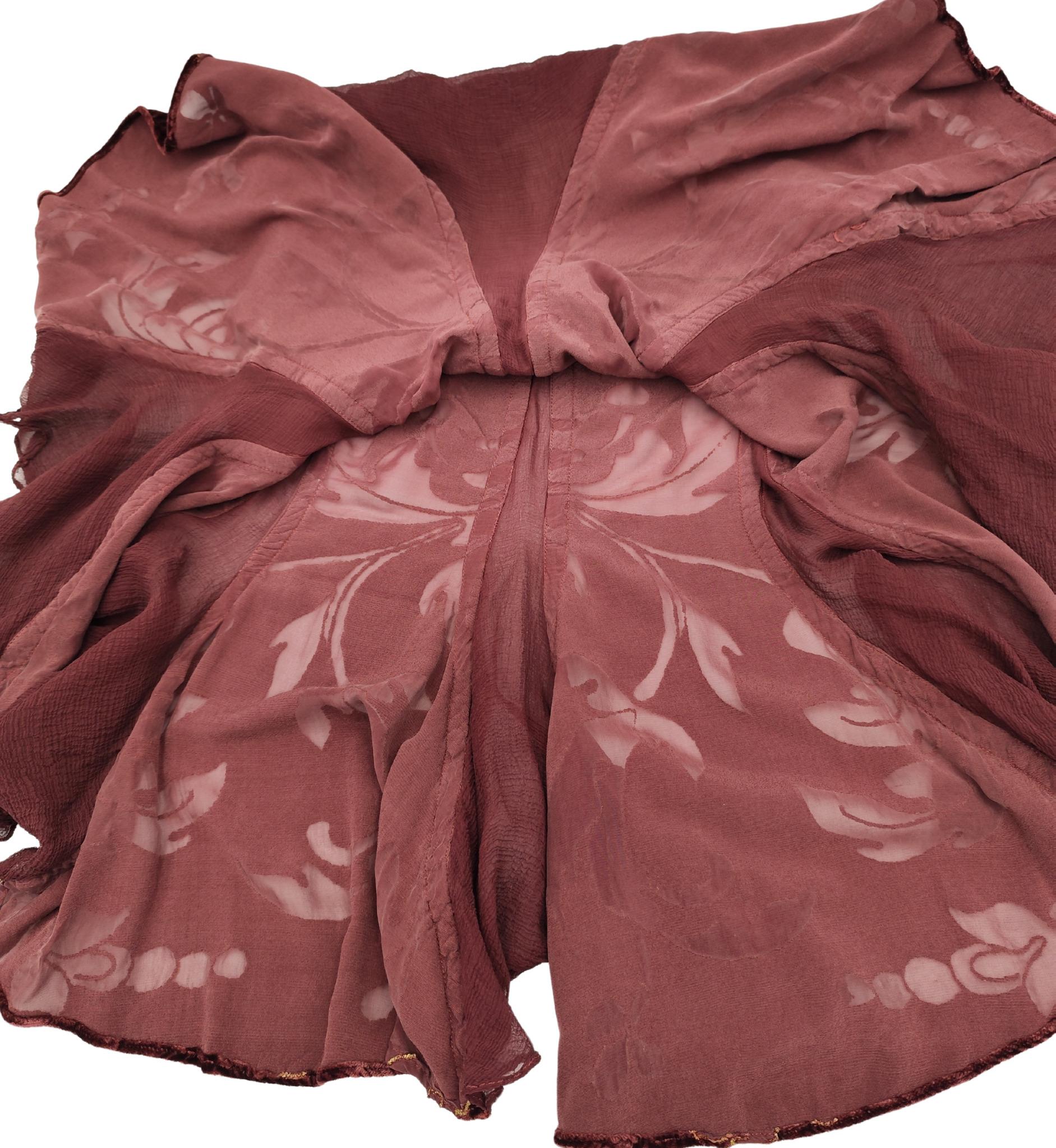 Roberto Cavalli F/W 2004 pink silk and velvet embroidered skirt 7
