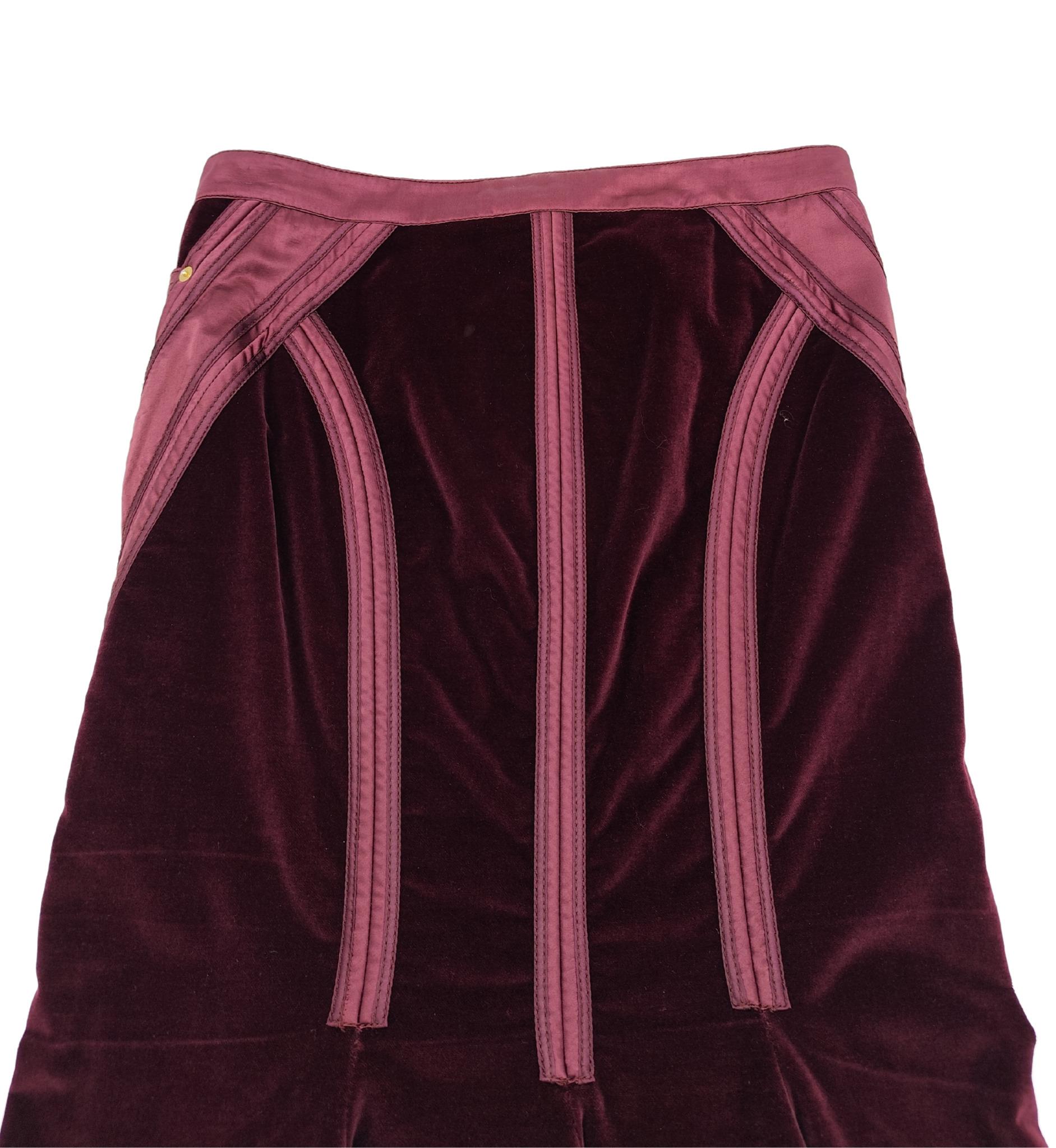 Roberto Cavalli F/W 2004 purple velvet jacket and skirt set For Sale 5