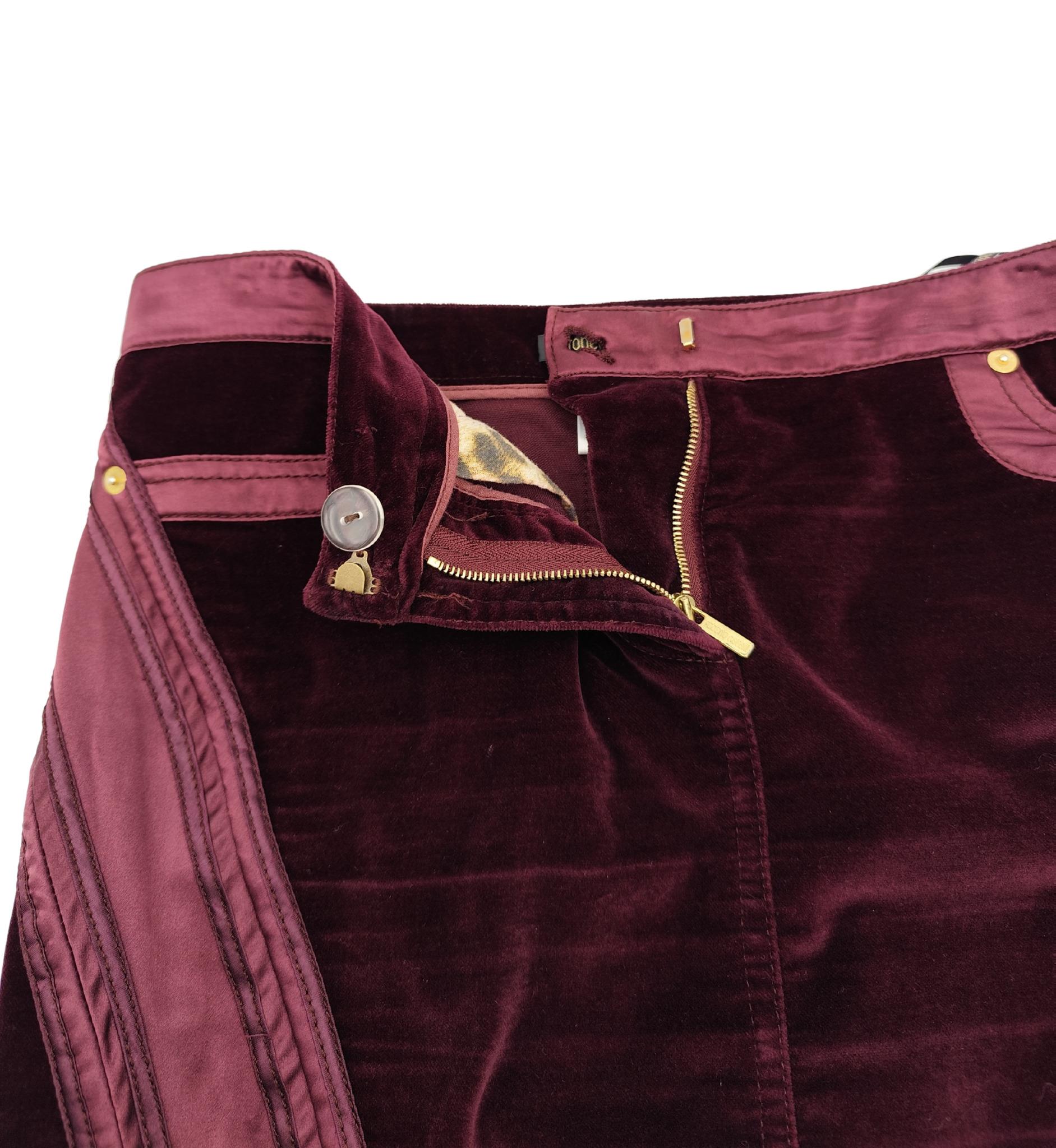 Roberto Cavalli F/W 2004 purple velvet jacket and skirt set For Sale 8