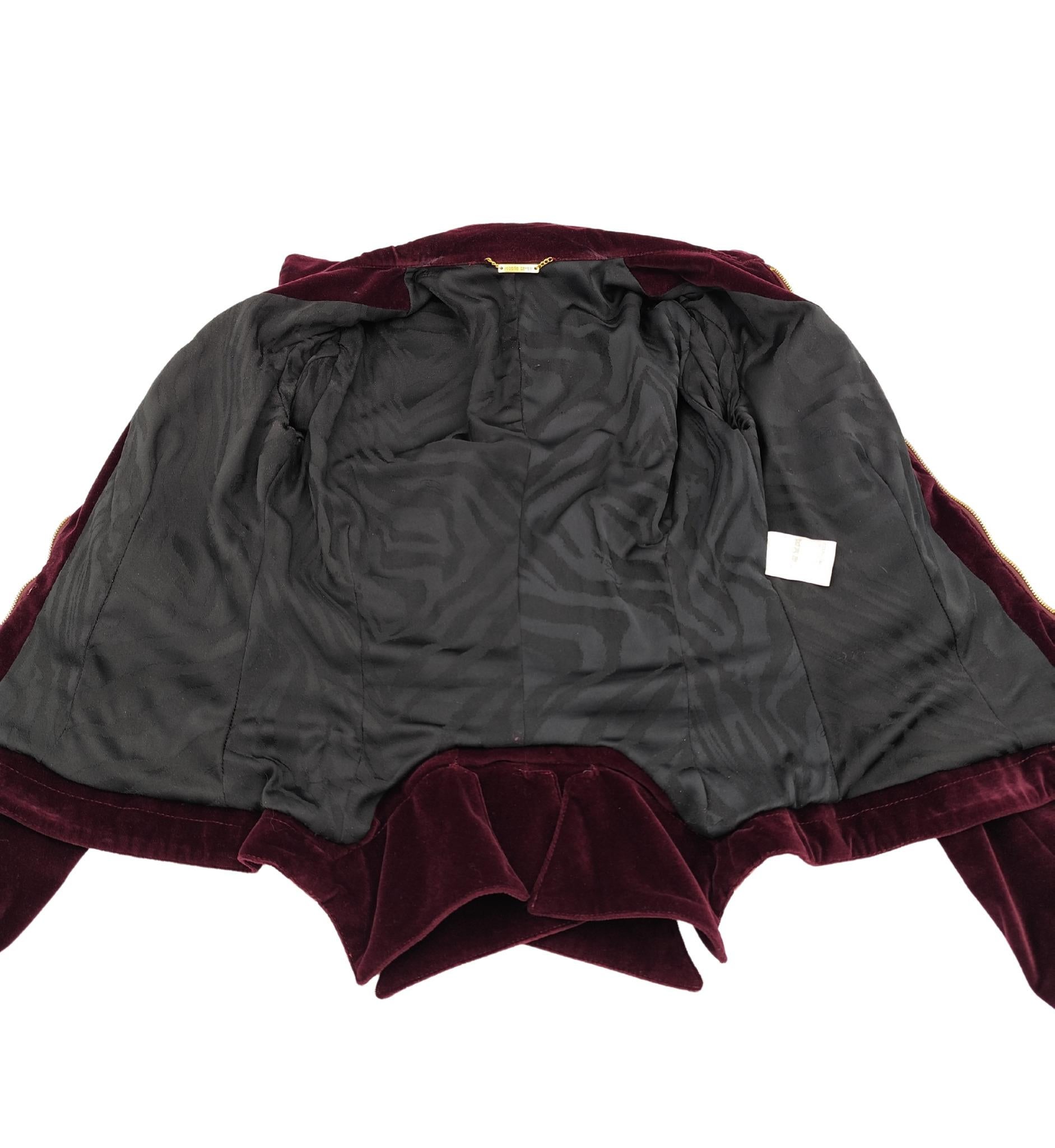 Roberto Cavalli F/W 2004 purple velvet jacket and skirt set For Sale 9