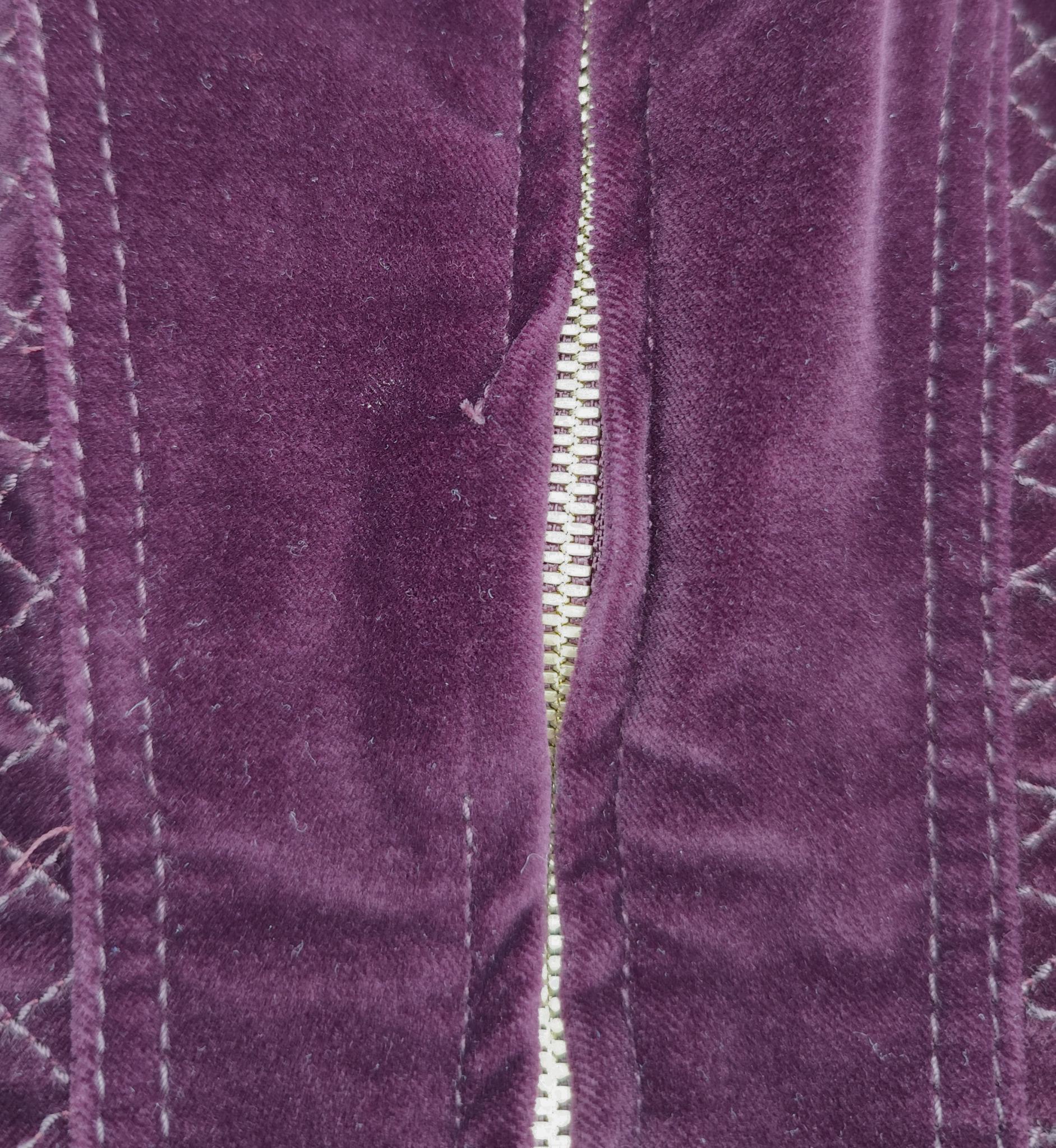 Roberto Cavalli F/W 2004 purple velvet jacket and skirt set For Sale 12