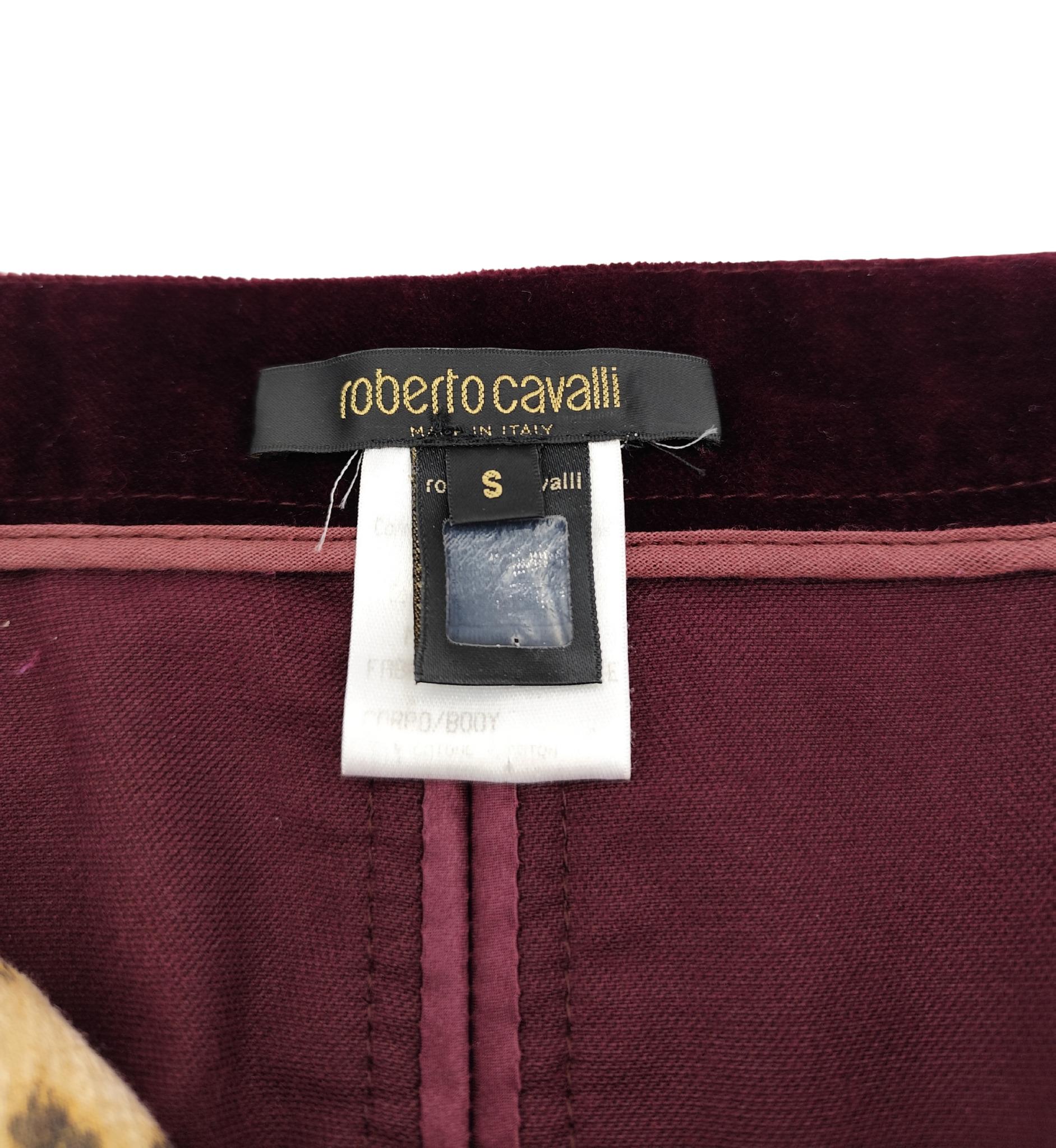 Roberto Cavalli F/W 2004 purple velvet jacket and skirt set For Sale 15