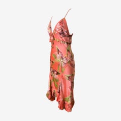 Roberto Cavalli F/W 2004 Silk Orchid Print Slip Dress