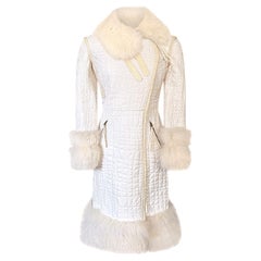 Roberto Cavalli F/W 2005 White Leather, Fox 
Snake Coat