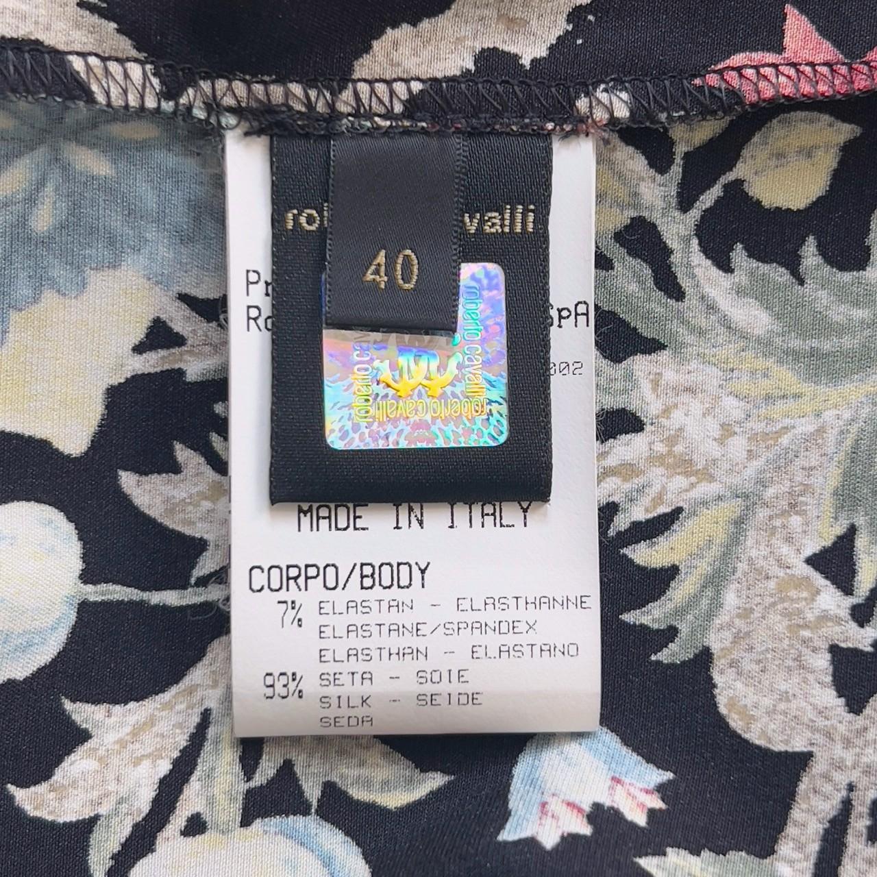 Roberto Cavalli F/W 2006 Vestido Bodycon Floral de Seda Negra en venta 1