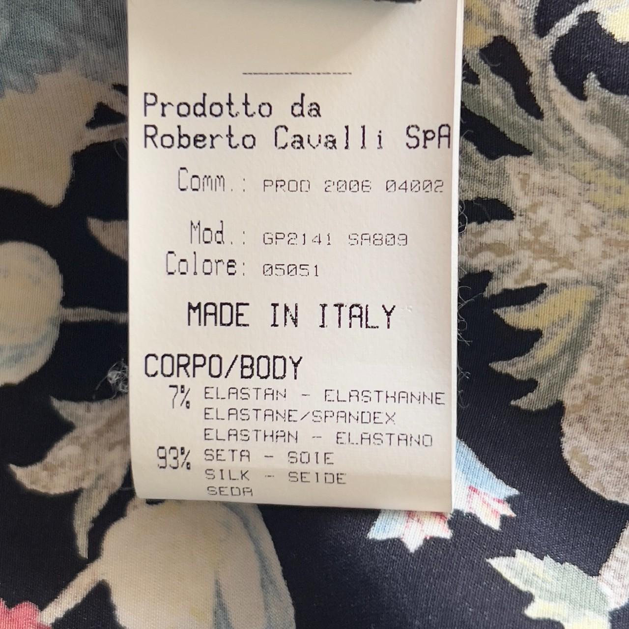 Roberto Cavalli F/W 2006 Vestido Bodycon Floral de Seda Negra en venta 2