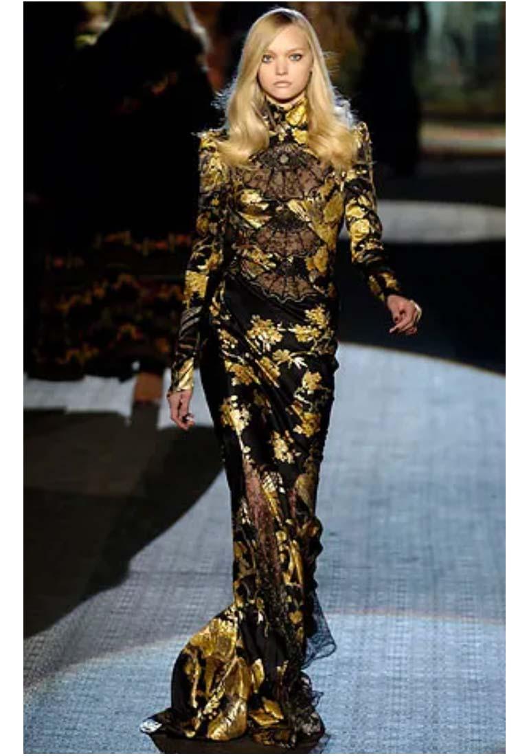 Women's Roberto Cavalli F/W 2006 Floral Lace Gown For Sale
