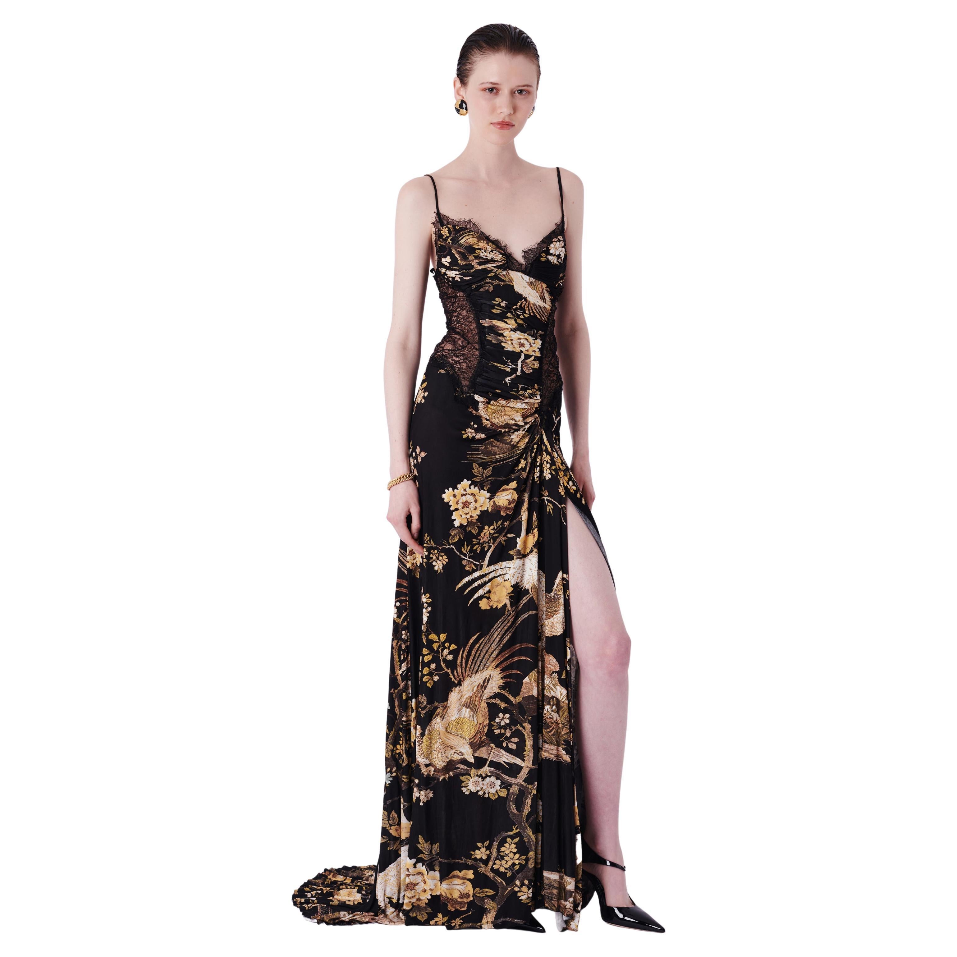 Roberto Cavalli F/W 2006 Floral Lace Gown For Sale