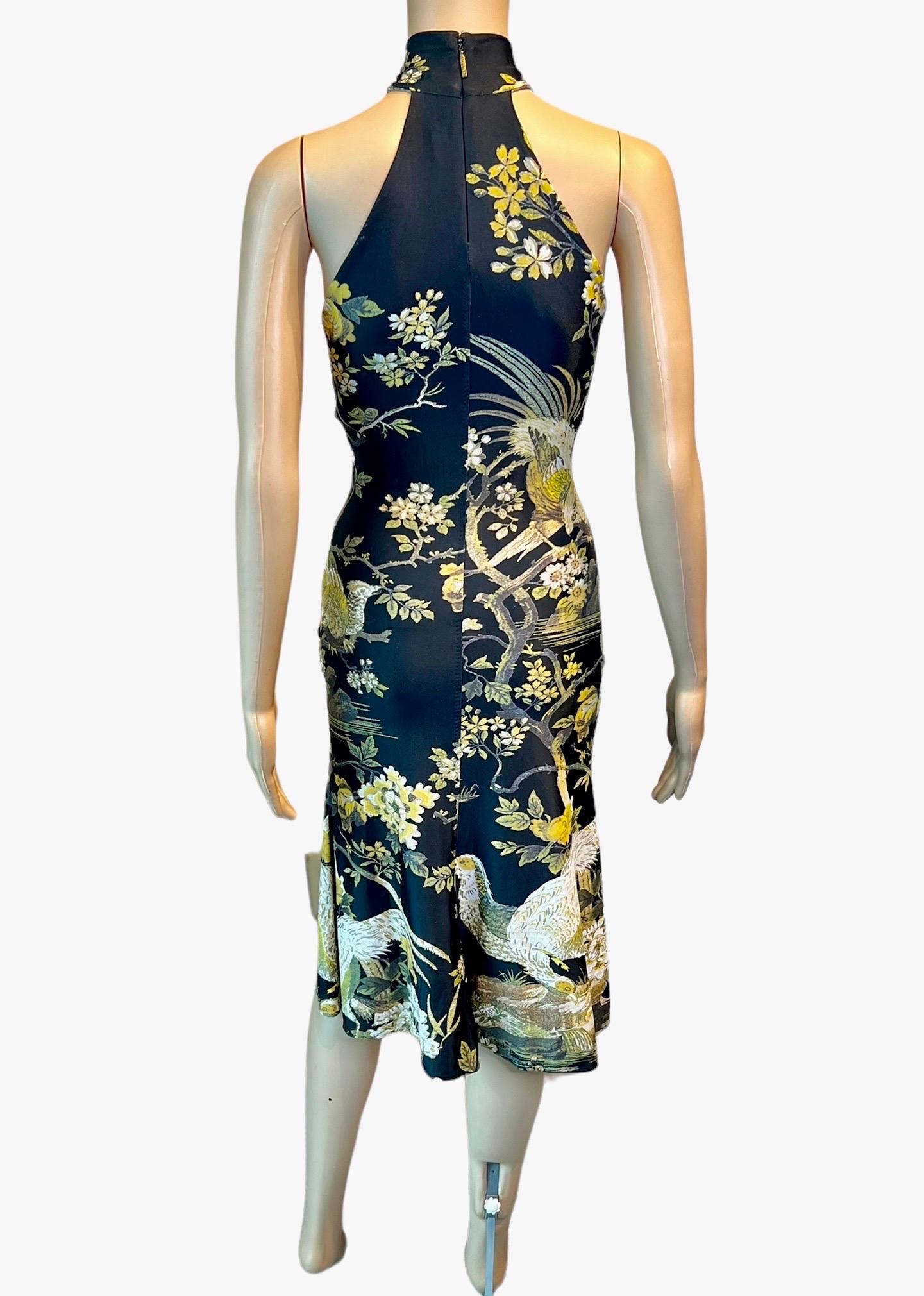 Roberto Cavalli F/W 2006 Floral Print Midi Dress For Sale 1