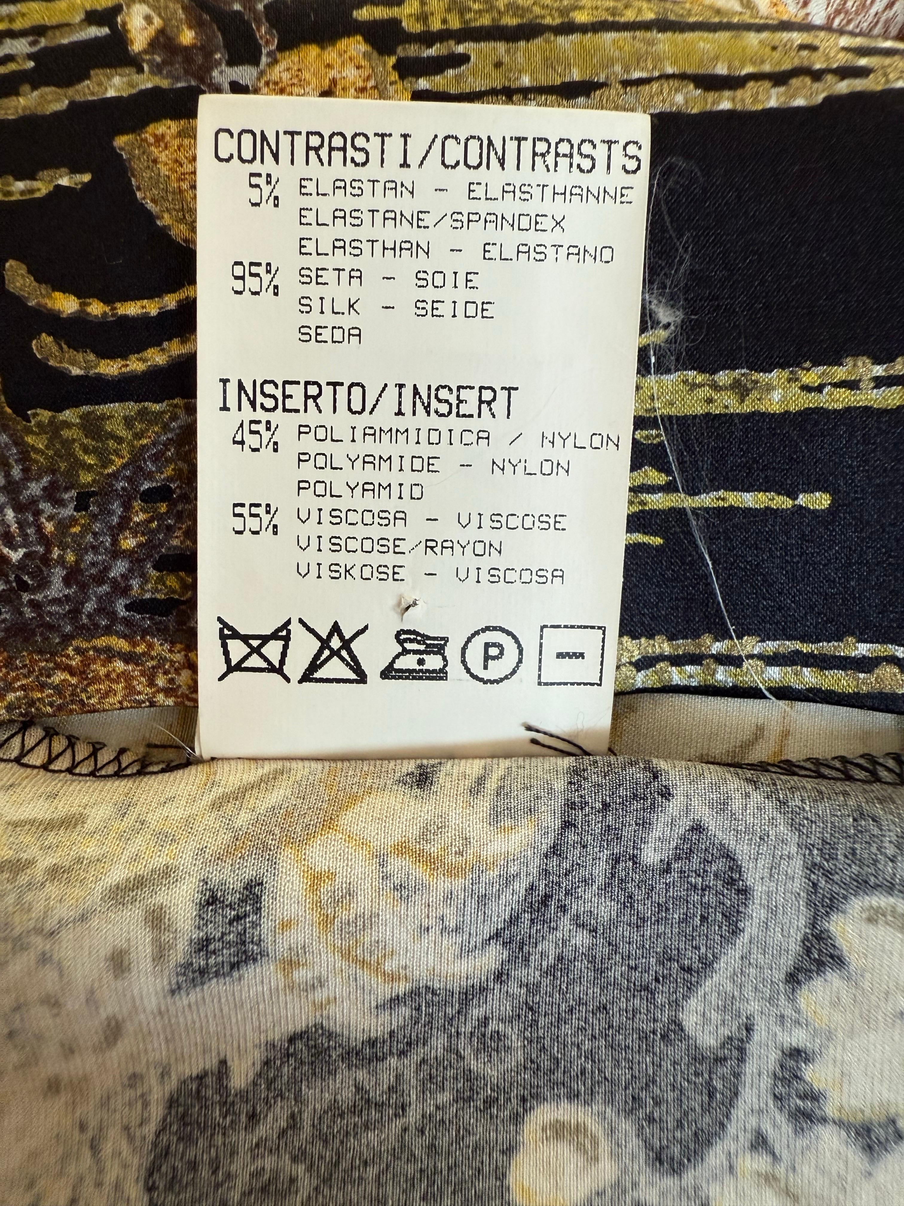 ROBERTO CAVALLI F/W 2006 Runway Bird & Floral Print Stretch Silk Midi Dress For Sale 12