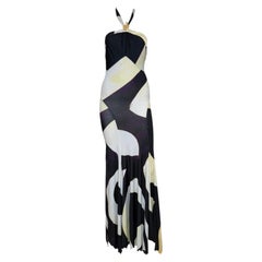 Roberto Cavalli F/W 2007 Abstract Print Halter Gown