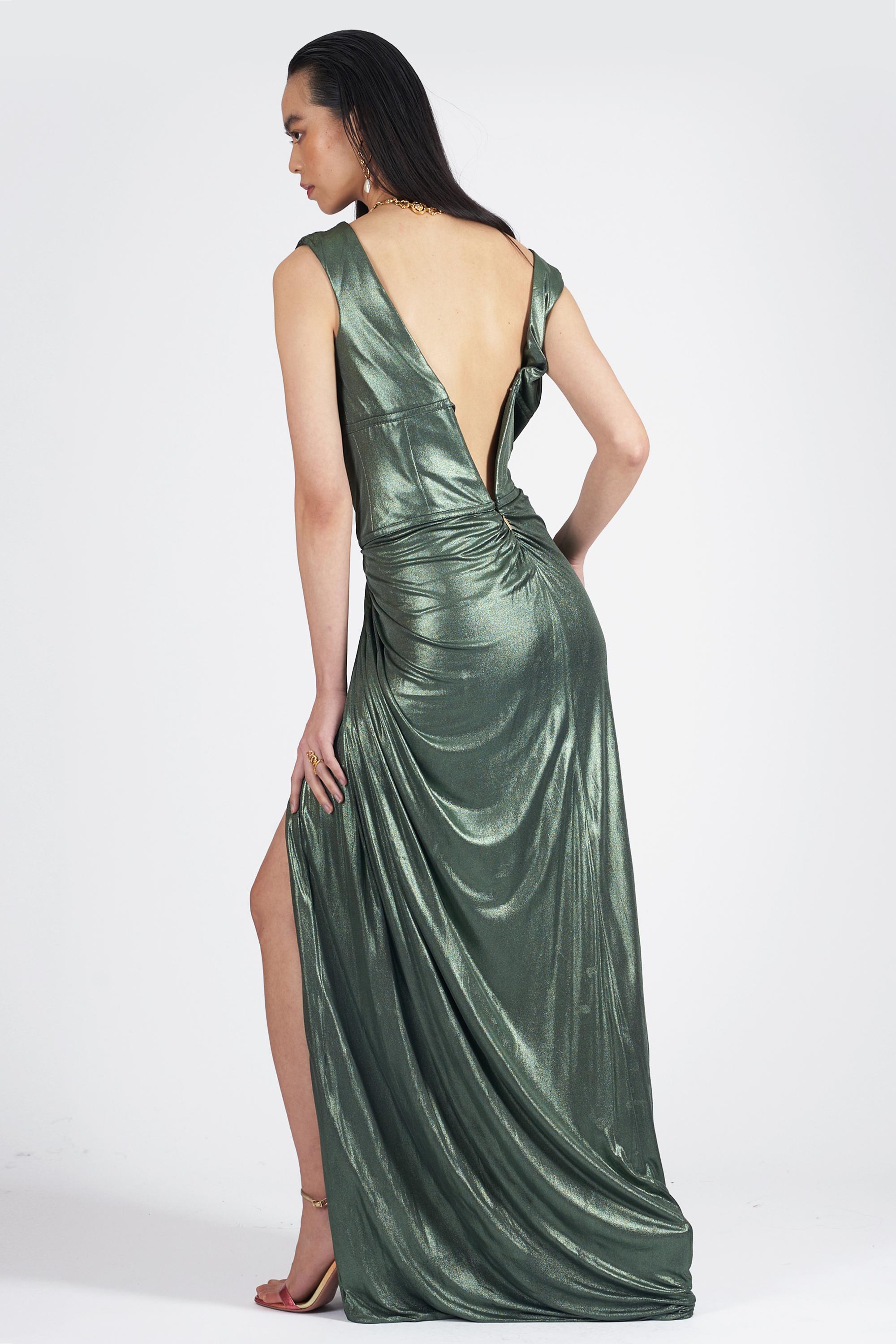 Noir Roberto Cavalli - Robe métallique, automne-hiver 2007 en vente