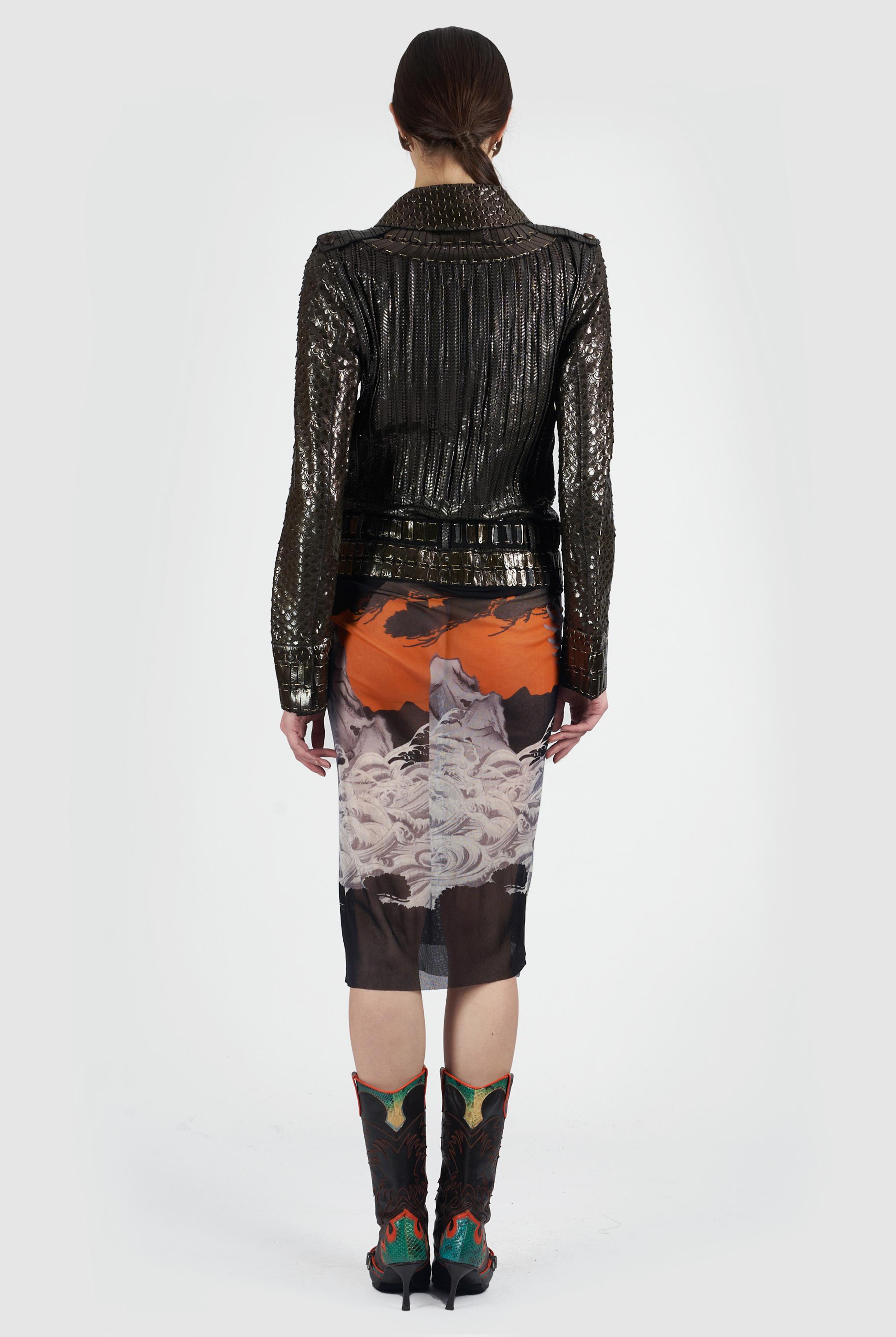 Roberto Cavalli F/W 2007 Runway Snakeskin Leather Jacket In Excellent Condition In London, GB