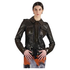 Giacca in pelle di serpente da passerella Roberto Cavalli A/I 2007