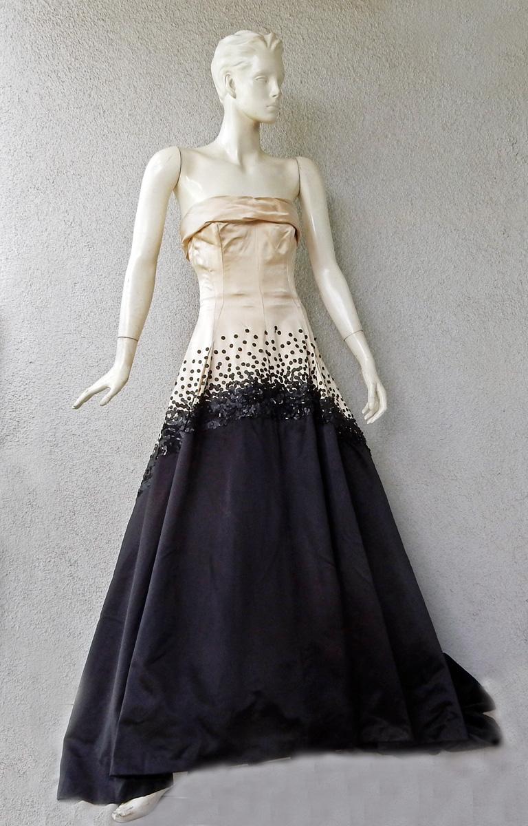 Roberto Cavalli Pasarela F/W 2008 Vestido de gala dramático Negro en venta