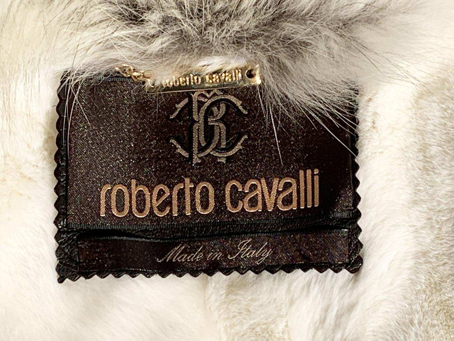 Roberto Cavalli F/W 2008 Shearling Hand Painted Fur Lined Coat Italian 40 NEW For Sale 10