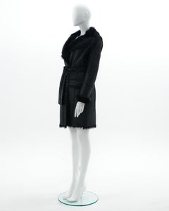 Roberto Cavalli F/W 2010 Black sheepskin stud coat
