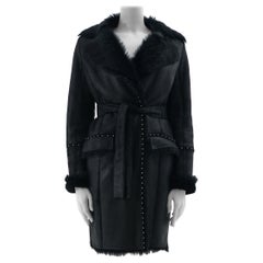 Roberto Cavalli F/W 2010 Black sheepskin stud coat