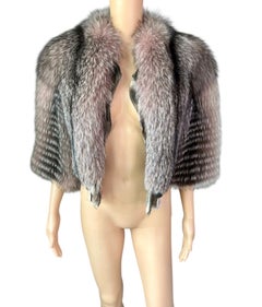Roberto Cavalli F/W 2010 Runway Cropped Fox Fur Bolero Jacket Coat