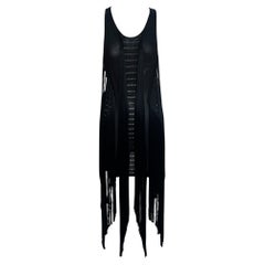 Roberto Cavalli F/W 2015 Black Fringe Cut-Out Mini Dress