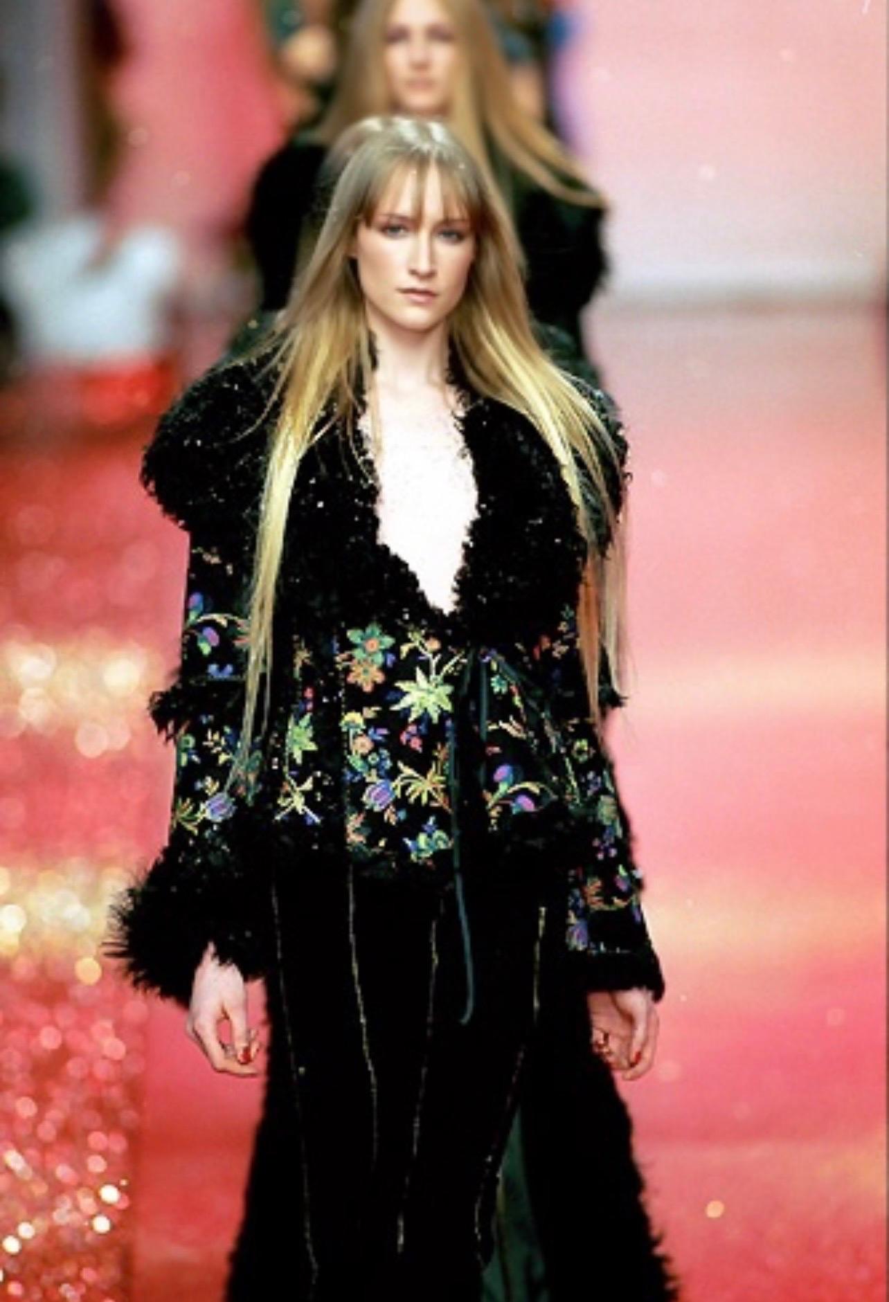 QV Archive presents:
Not to miss, an ultra rare genuine shearling coat from a master of luxury furs and leathers, Roberto Cavalli.

The jacket is partially hand-stitched and fully hand-painted with gorgeous, shimmery flower motives, making it a
