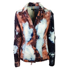 Roberto Cavalli Fall 2001 Burnt Effect Denim Jacket