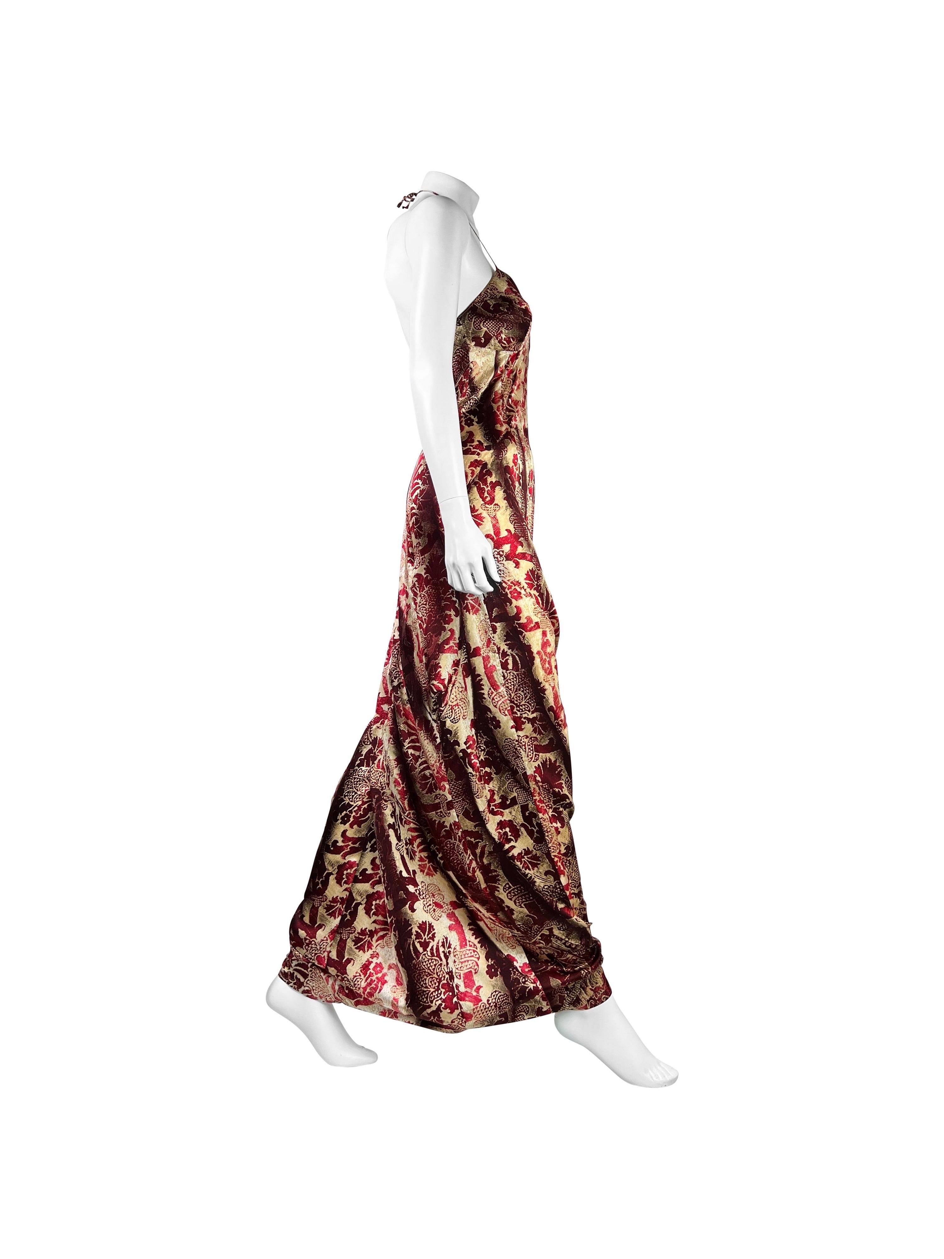 Brown Roberto Cavalli Fall 2001 Silk Dress