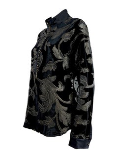 Roberto Cavalli Automne 2004 Blouse en velours dévoré or noir