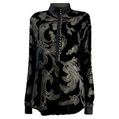 Roberto Cavalli Automne 2004 Blouse en velours dévoré or noir
