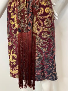 Roberto Cavalli Fall 2004 burgundy scarf dress