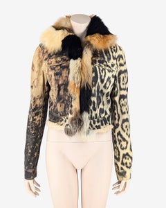Roberto Cavalli Fall / Winter 2001 Denim Printed Fur Jacket