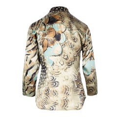 Roberto Cavalli Feather Printed Silk Blouse - '00s