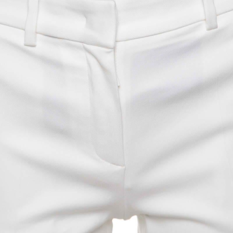 Roberto Cavalli Firenze White Cotton High Waist Straight Fit Pants M In Good Condition In Dubai, Al Qouz 2
