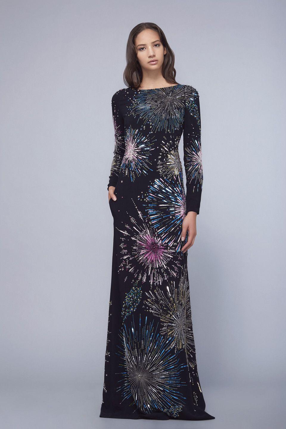 Roberto Cavalli *Firework* Fully Embellished Black Dress Gown
Italian size 46 - US 10/12
Fully Embellished with Beads, Sequins and Crystals, Fully Lined in Silk, Sleeves Finished with Zippers, Back Zip Closure.
Measurements: Length - 58 inches, Bust