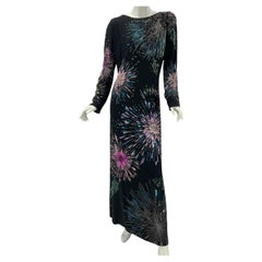 Roberto Cavalli *Firework* Fully Embellished Black Dress Gown It 46 - US 10/12