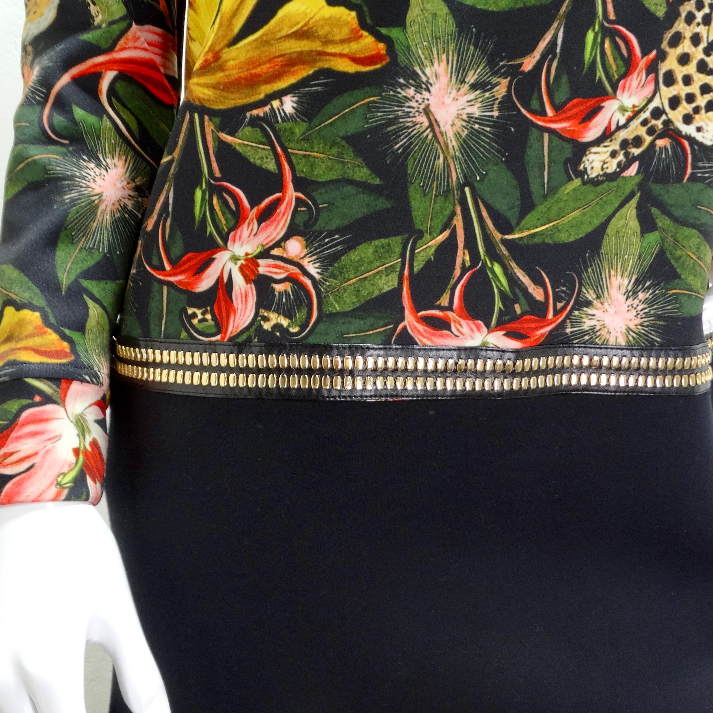 Roberto Cavalli Floral Drop Waist Dress In Excellent Condition For Sale In Scottsdale, AZ