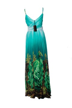 Roberto Cavalli, Floral gown in green.