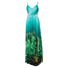 Roberto Cavalli, Floral gown in green.