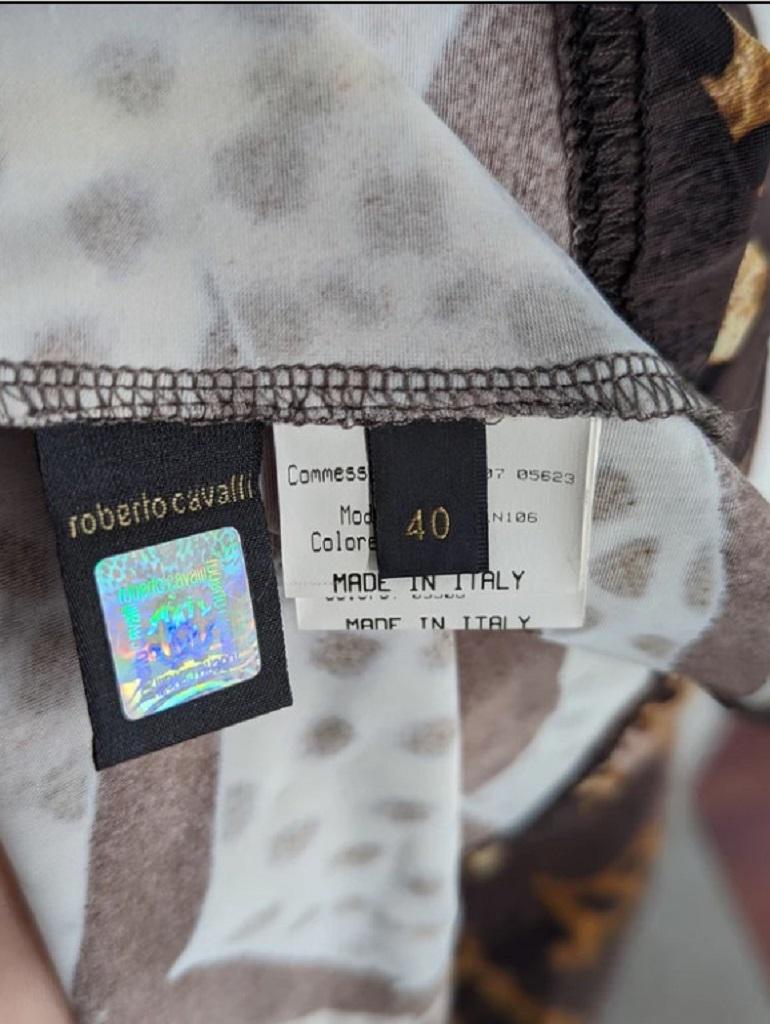 Roberto Cavalli Floral Graphic and Animal Halter Mini Dress For Sale 6