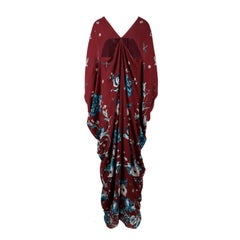 Roberto Cavalli Floral Kaftan Dress with Cutout