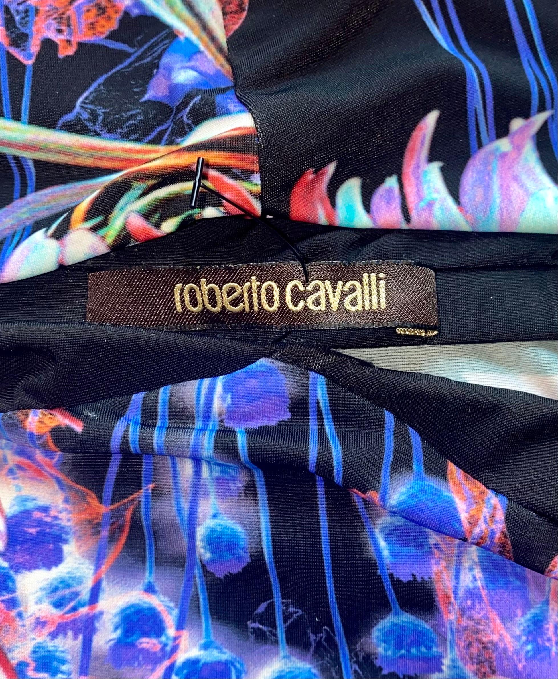 Roberto Cavalli Floral Pop Art Printed Evening Maxi Skirt 42 2