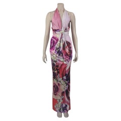 Roberto Cavalli Floral gedrucktes Halter-Kleid