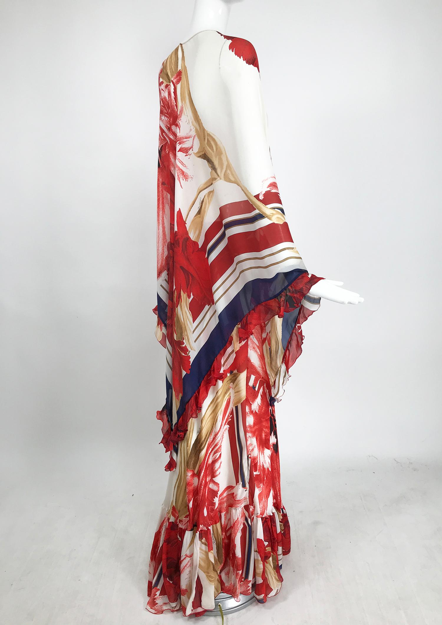 Women's Roberto Cavalli Flowing Bias Cut Silk Maxi Skirt & Matching Shawl