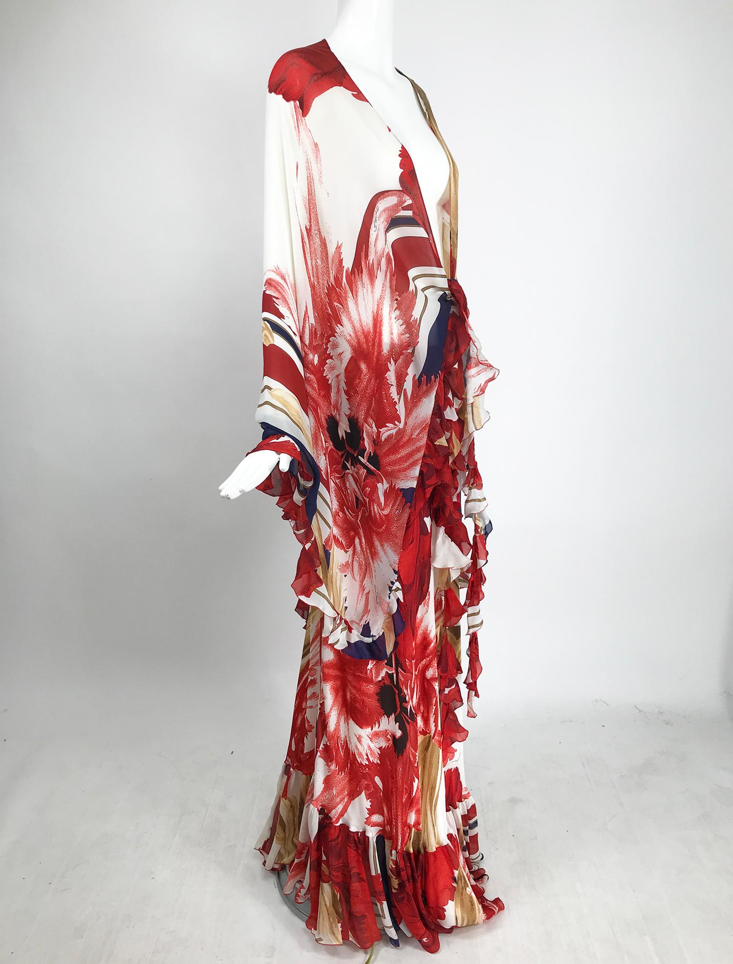 Roberto Cavalli Flowing Bias Cut Silk Maxi Skirt & Matching Shawl 2