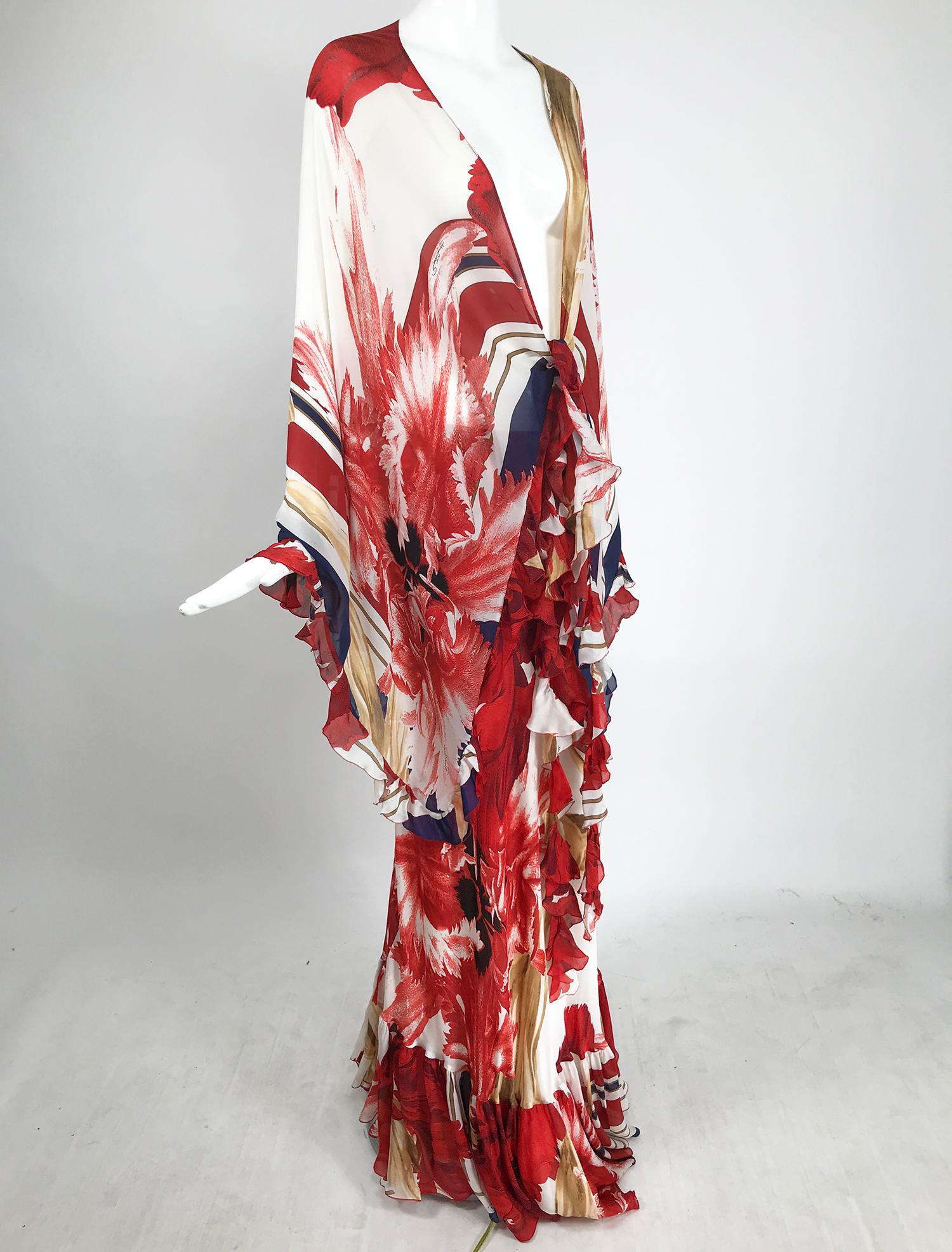 Roberto Cavalli Flowing Bias Cut Silk Maxi Skirt & Matching Shawl 3