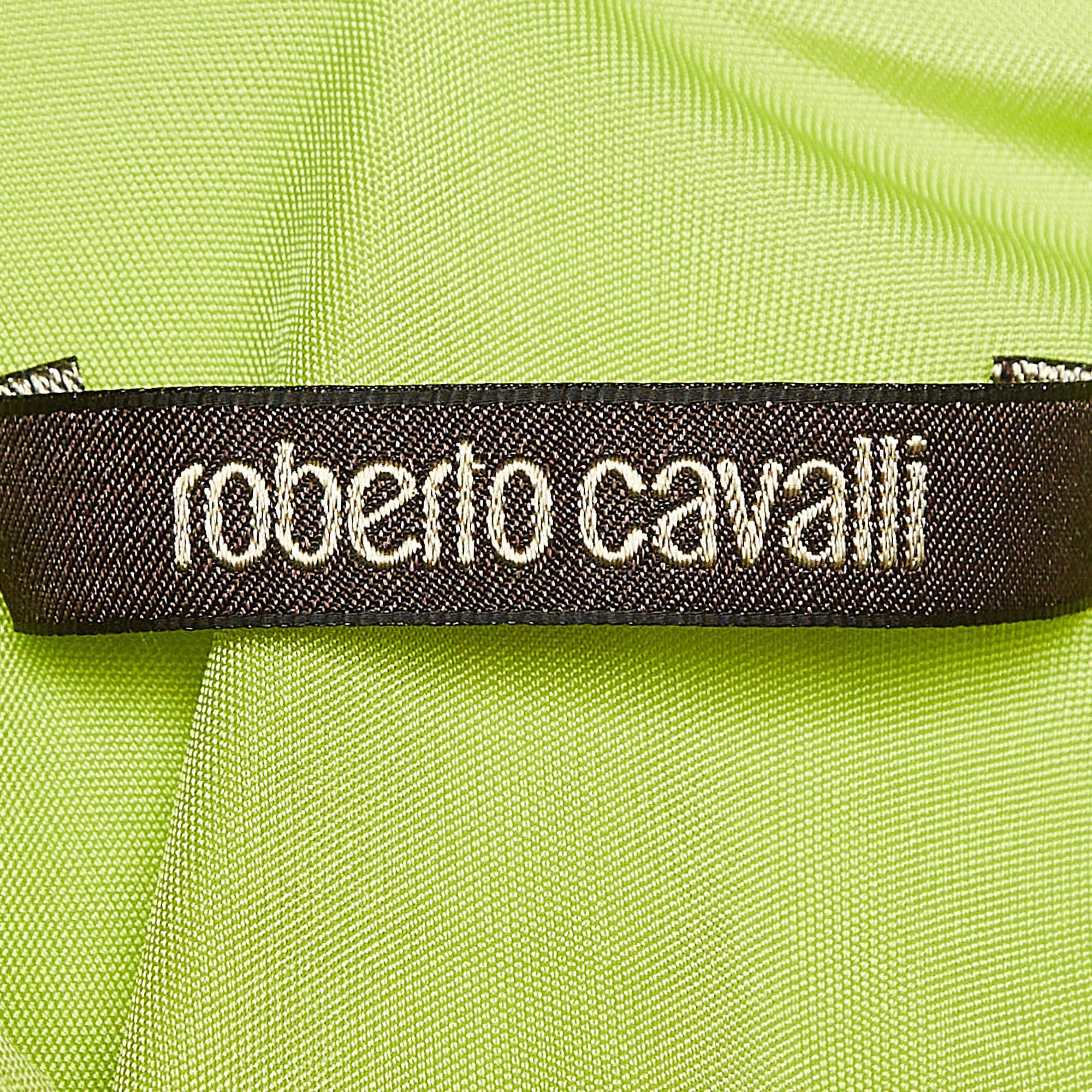 Roberto Cavalli - Top con spalline in jersey verde fluorescente - L. In condizioni buone in vendita a Dubai, Al Qouz 2